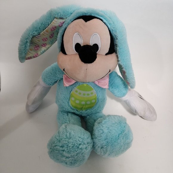 Disney Mickey Mouse Easter Bunny Plush Toy Stuffed Animal Medium 15 In. Green - Picture 1 of 7